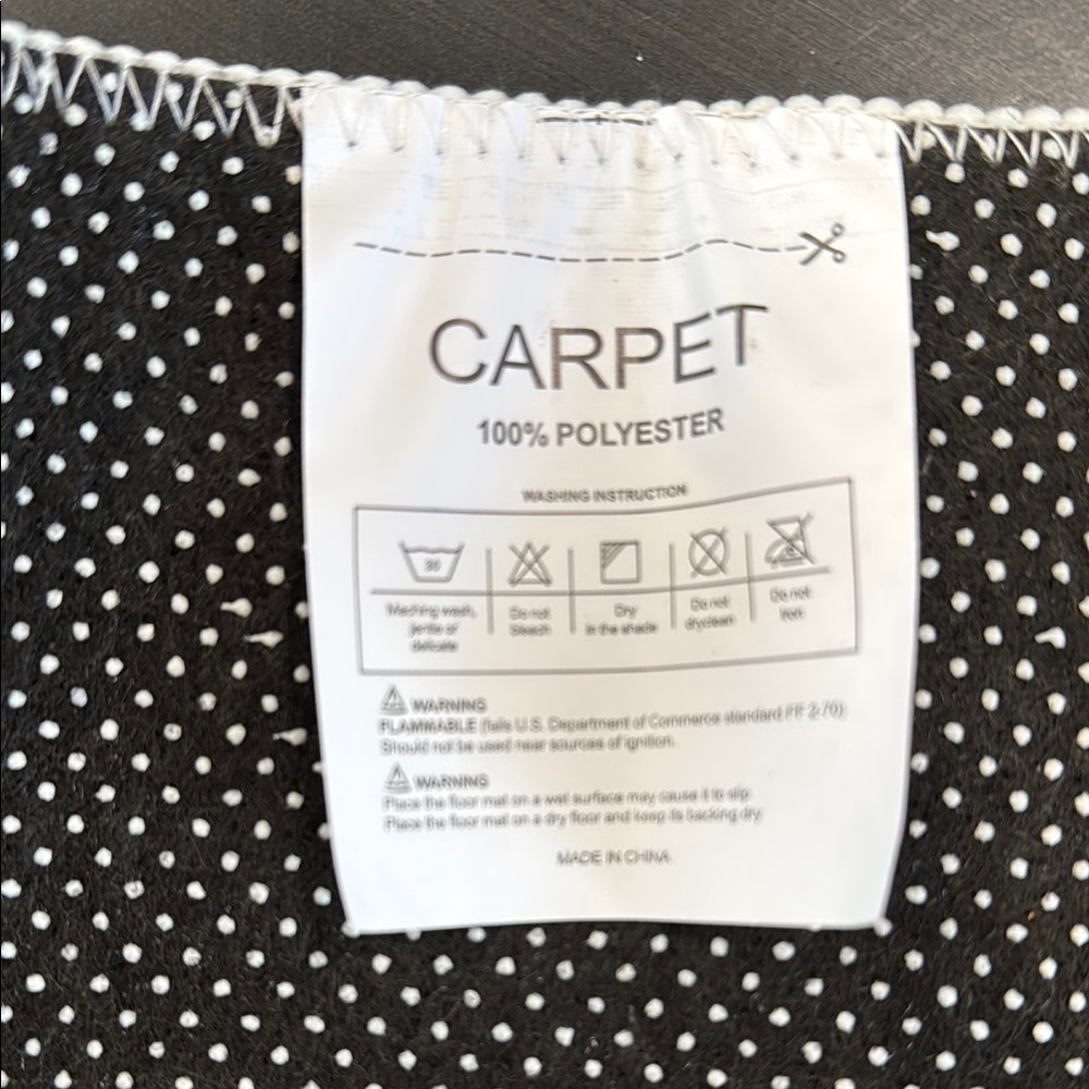 NWOT Black and White Striped Rug - Picture 3 of 3